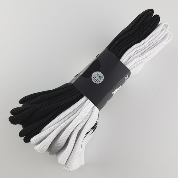 No Fear Men's Crew Socks Ribbed Black & White 4 Pairs OS - Picture 5 of 8